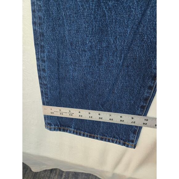 American Eagle Mens 42x32 Jeans Original Bootcut Dark Wash Denim Pants 0786 - Picture 5 of 10